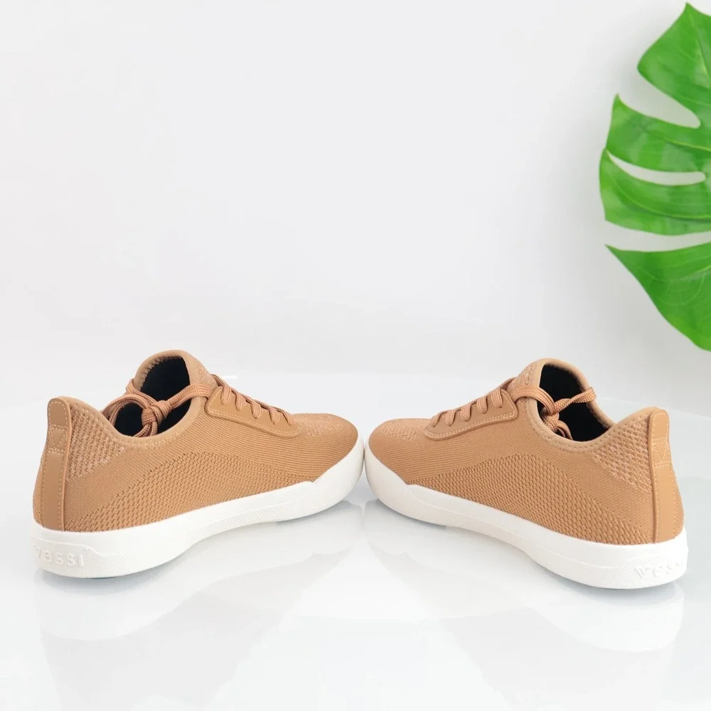 Vessi Womens Weekend Sneakers Size 9 Waterproof Oak Brown Lace-Up Comfort Shoes